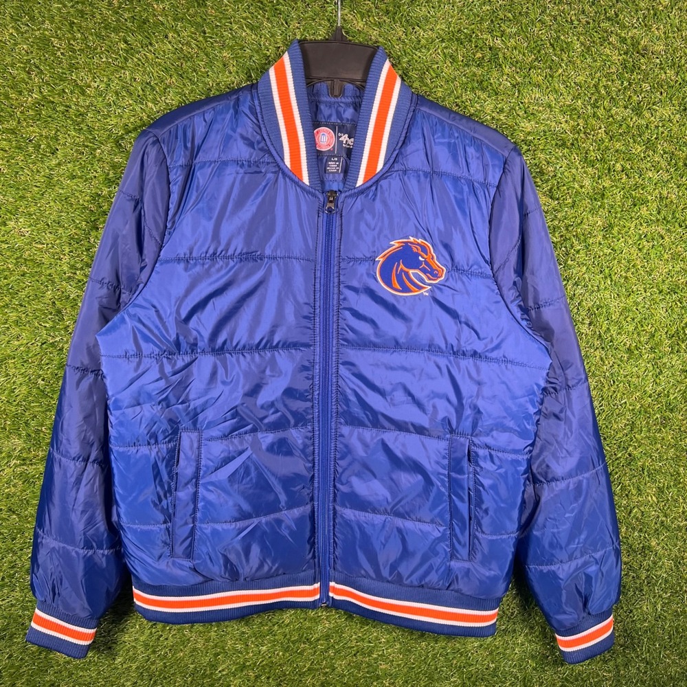 G-III 4Her Boise State Broncos Puffer Jacket Blue Womens Large Varsity Zip Up